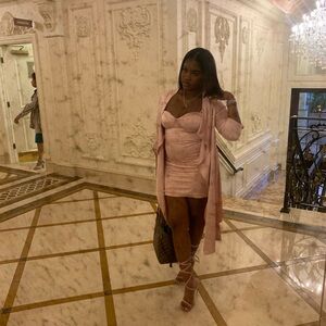 Elegant Pink Satin Dress